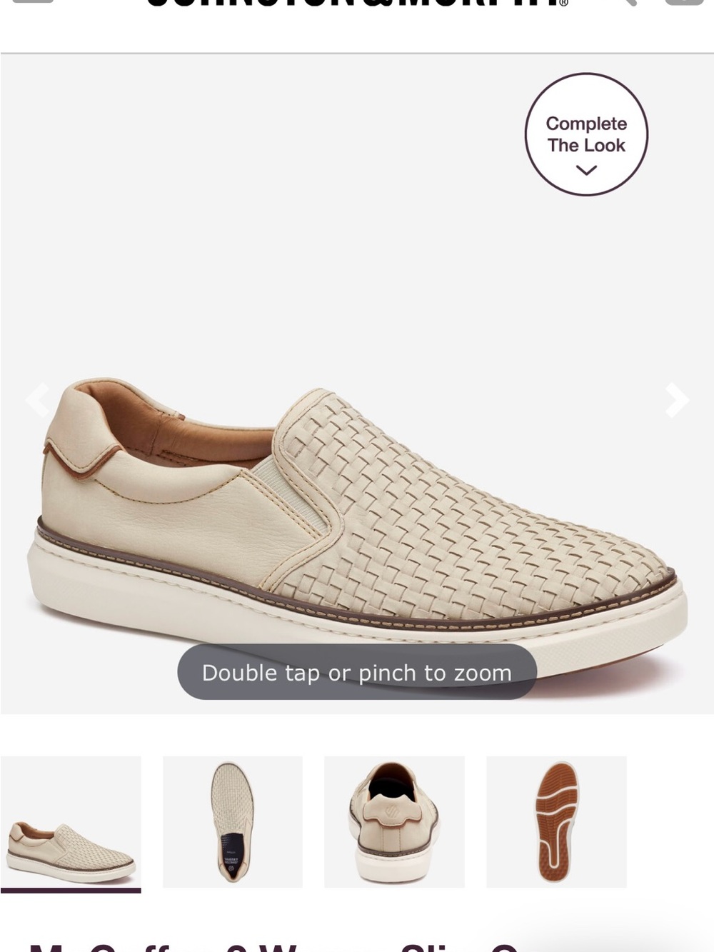 Johnston & Murphy McGuffey 2 Woven Leather Slip-On Loafer Beige Nubuck